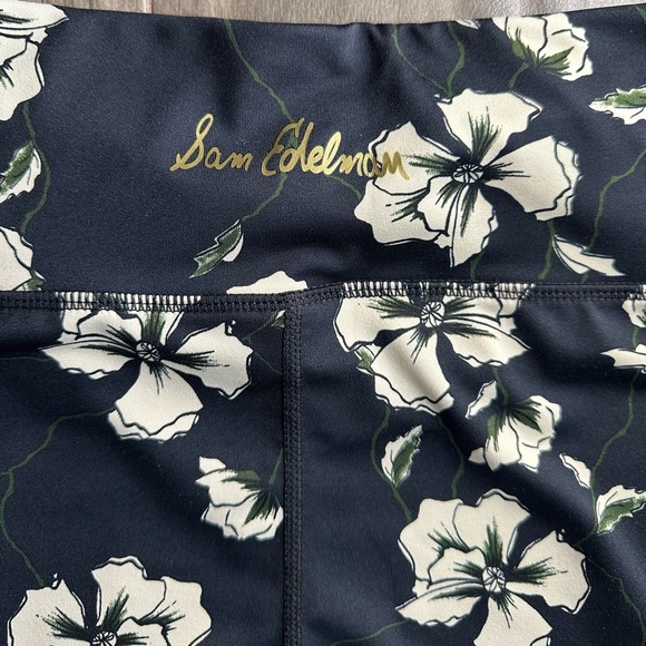 Sam Edelman High Waisted Floral Cropped Leggings Size L - Picture 6 of 10